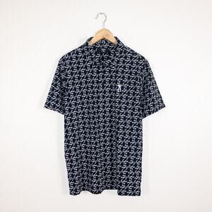 EastSide Golf Men's Medium Snap Placket Polo in Black Print
